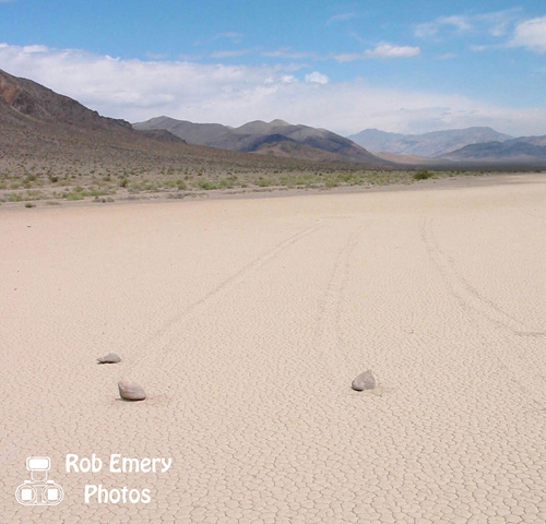 Wandering rocks in Death Valley